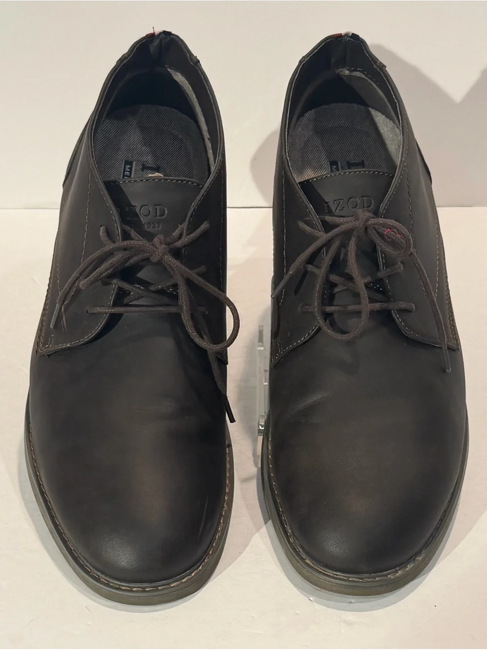 Izod Mens 11 Med Inwood Gaucho Chukka Boots Brown Faux Leather Lace Up